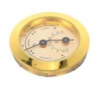 VILLCASE Medidor de Humedad y Temperatura Redondo de 50mm para Humidor de Cigarros Control Preciso, Pantalla Fácil de Leer y Diseño Metálico Dorado