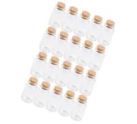 VILLCASE Mini Botellas de 30ml de Vidrio Tapón de Corcho 20 Botellas Almacenamiento de Té para Deseos Ideales para Tiendas y Fiestas