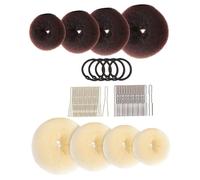 VILLCASE Moldeador de Moños de Pelo en Forma de Dona 8 Piezas 40 Pasadores en U y 5 Anillos para Cabello, Herramienta para Peinados Creativos de Mujer y Niñas en Eventos y Uso Diario