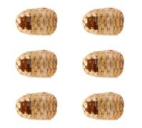 VILLCASE Nidos para Pájaros Exteriores Tejidos a Mano en Bambú, Pack de 6 Unidades Ganchos, Casa Colgante para Aves Silvestres, Decoración Rústica para Jardín
