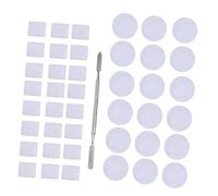 VILLCASE Paleta de Maquillaje Metálica Magnética de Acero Inoxidable 57 Piezas con 28 Discos Redondos y 28 Cuadrados, Espátula Incluida, Paleta Vacía Profesional para Sombras y Pigmentos,