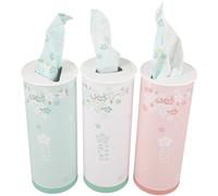 VILLCASE Pañuelos Cara del Coche en Caja Cilíndrica Compacta, 3 Colores Variados, Papel de Seda Reutilizable para Viajes y Uso Cotidiano