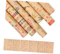 VILLCASE Papel De Embalaje Con Estampados Kit De 6 Hojas 50x70cm Papel Kraft Fácil De Cortar y Decorar