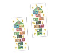 VILLCASE Pegatina para Suelo de Dibujos Animados Animales Saltarines 34x70 Cm Vinilo Autoadhesivo para Interiores Decoración Infantil Jardín de Infantes Juego Educativo
