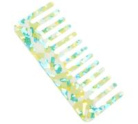 VILLCASE Peine de Dientes Anchos de Acetato Resistente, Color Verde Claro, Tamaño Compacto 5,11 X 2,28 Pulgadas, para Desenredar y Alisar Cabello Grueso y Rizado, Herramienta Portátil