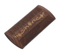 VILLCASE Peine de Madera Doble Cara para Cabello y Mascotas, Diseño Artístico Detalles Dorados, Elimina Caspa y Pulgas, Adecuado para Cuidado Diario y Salidas al Aire Libre