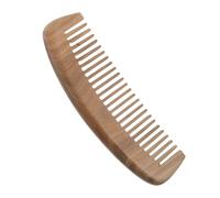 VILLCASE Peine de Masaje Cuero Cabelludo de Madera de Sándalo Natural Peine Desenredante de Dientes Anchos para Cabello Rizado y Largo Diseño Ergonómico Media Luna 1 Unidad Uso para