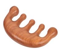 VILLCASE Peine de Masaje de Madera Verde Dientes Anchos, Rascador Manual para Puntos de Acupuntura, Masajeador de Meridianos Cuero Cabelludo y Relajación Corporal