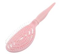 VILLCASE Peine para Peinar y Desenredar Cabello Rizado de Plástico Rosa Diseño Ovalado Curvado para Estilismo Profesional y Uso Diario