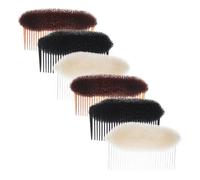 VILLCASE Peine Voluminizador para Aumentar el Volumen del Cabello 3 Unidades Grande Colores Marrón Negro Beige Herramienta Esponjosa para Mujeres Pinzas Invisibles para Peinar y