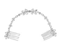 VILLCASE Peineta de Cristal Diseño Floral para Boda y Ocasiones Obsequios, Hecha a Mano, Color Plata, Accesorio Versátil para Cabello de Novias y Damas Especiales