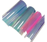 VILLCASE Película Arcoíris Transparente A4 de Pvc Fácil de Cortar 4 Hojas para Manualidades y Lazos Pelo Efecto Holográfico Brillante