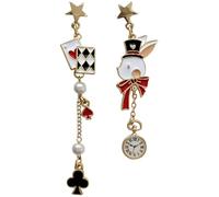 VILLCASE Pendientes Asimétricos Diseño Único y Sencillo para Mujer y Niñas de Conejo Aleación Cómoda y Confiable Adecuado para San Valentín y Fiestas