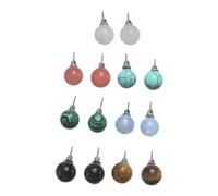 VILLCASE Pendientes de Mujer Piedra Natural Turquesa y Ojo de Tigre Mixtos, Pendientes de Botón Multicolor, Set 7 Pares, Joyas para Uso Diario y Ocasiones Casuales