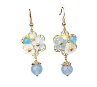 VILLCASE Pendientes Vintage De Flores Gancho Largo, Estilo Étnico, Metal Ligero, Para Mujer, Uso Diario y Festivales, Diseño Floral Grande y Elegante