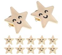 VILLCASE Pin de Solapa Estrella de Cinco Puntas Sonriente 12 Unidades Broche Ligero y Seguro Cierre Fácil Insignia Patriótica para Mochilas y Accesorios Infantiles Adecuado para