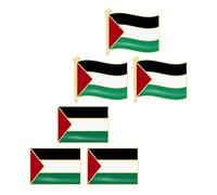 VILLCASE Pines Conmemorativos Bandera de Palestina 6 Piezas en Metal, Estilos Cuadrado y Ondeante, Tamaño 2.50X2.00X1.00 CM, Accesorios para Ropa Masculina en Eventos y Uso Diario
