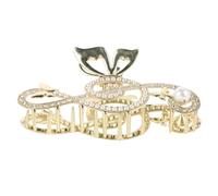 VILLCASE Pinza Cabello Grande de Mandíbula Diseño de Notas Musicales, Clip Decorativo Strass y Perla, 10,5 Cm para Cabello Grueso y Largo, Accesorio Elegante para Mujer