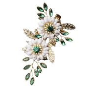 VILLCASE Pinza Pelo de Novia, Pinzas Pelo Flores, Metal y Cristal, Verde Claro, Flor, para Novias y Damas de Honor, Boda y Luna de Miel