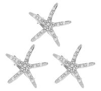 VILLCASE Pinzas Pelo de Novia Gemas de Imitación, Diseño de Estrella Plateado, Set de 3 Unidades, Horquillas para Boda y Fiestas, Accesorios Elegantes para Mujer, Tocado para Peinado