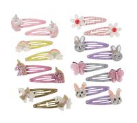 VILLCASE Pinzas Pelo de Plástico Diseño Colorido y Formas de Unicornio, Mariposa, Conejo y Flor para Niñas, 16 Piezas, Ideales para Fiestas y Cumpleaños