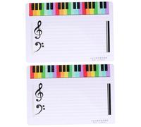 VILLCASE Pizarra de Música Borrable Doble Cara Tamaño Pequeño, Pentagrama Magnético para Práctica y Enseñanza Musical, Adecuado para Uso Escolar y Doméstico, Paquete de 2