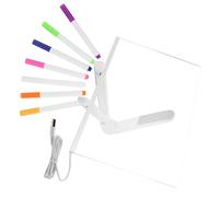 VILLCASE Pizarra LED Iluminada con Soporte y Rotuladores de Colores Tablero Borrable para Dibujo Infantil Escritura Reutilizable para Hogar Escuela y Puestos de Mercado