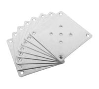 VILLCASE Placas de montaje para asiento, 8 piezas, 5 orificios, plata, fácil instalación, para reparación de muebles y suministro de muebles