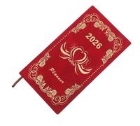 VILLCASE Planificador Diario 2026 Diseño Elegante en Rojo, Cuaderno Organizador de Tareas Semanales Estructura de 365 Días y Seguimiento de Hábitos para Oficina y Escuela