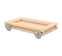 VILLCASE Plataforma de Madera Natural para Jaulas Trampolín y Soporte para Hámsteres y Pájaros, Accesorio de Entrenamiento para Mascotas Pequeñas