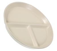 VILLCASE Plato Dividido Superficie Lisa 3 Compartimentos de Cerámica Blanco para Control de Porciones y Diseño Simple Adecuado para Restaurantes y Dietas
