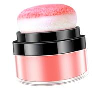 VILLCASE Polvo Suelto Cushion Natural Tono Coral con Borla Suave para Mejillas y Rostro Maquillaje Mineral Compacto Portátil para Acabado Uniforme y Control de Brillo
