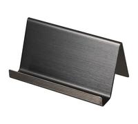 VILLCASE Portatarjetas de Acero Inoxidable Soporte Triangular Estable Diseño Cepillado Negro Organizador de Escritorio para Tarjetas de Visita y Mensajes para Oficinas y Exposiciones
