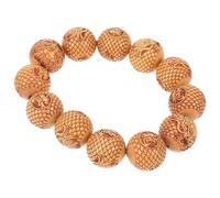 VILLCASE Pulsera de Cuentas de Oración Budistas de Madera de Sándalo Ligera y Resistente Diseño de Dragón Tallado Pulsera Decorativa para Mujer Adecuado para Uso Diario y Ritual
