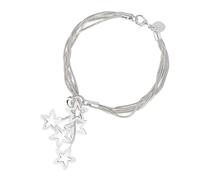 VILLCASE Pulsera de Estrella de Cinco Puntas Delicada, Cadena de Cinco Líneas Plateada, Brazalete Inspirador para Mujer, Obsequio Amistad y Deseo, Estilo Apilable para Uso Diario