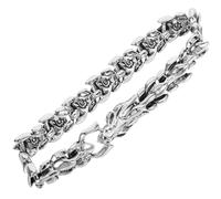 VILLCASE Pulsera Masculina Retro de Dragón de Metal Resistente Estilo Hip Hop para Hombres y Adolescentes Uso Diario Fiesta 21 Cm
