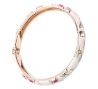 VILLCASE Pulsera Rígida Floral para Mujer Brazalete Abierto Ajustable Diseño de Goteo Esmalte Joyería de Moda Étnica para Uso Diario y Ocasiones Obsequios