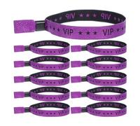 VILLCASE Pulseras de Tela Púrpura Vip para Eventos y Festivales Diseño Único, Clara Vip y Uso Prolongado, Paquete de 20 Unidades para Fiestas y Conciertos