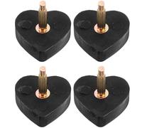 VILLCASE Puntas de Talón en Forma de Corazón de Pvc 2 Pares Negros Prácticos y Decorativos para Zapatos de Tacón Alto para Reparación y Protección Femenina