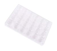 VILLCASE Recipientes de Plástico Transparentes con Tapa para Maquillaje y Manualidades con Gemas, Organizador Portátil de 24 Rejillas para Almacenamiento Multiusos y Viaje