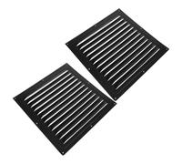 VILLCASE Rejilla de Ventilación Cuadrada 300x300 Mm 2 Piezas de Hierro Negro Persianas Ajustables y Protección contra Lluvia para Áticos y Puertas