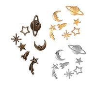 VILLCASE Rellenos para Manualidades DIY Epoxi 105 Piezas Estrellas Círculos Planetas Aleación Mezcla K Resistente para Joyería Accesorios Cosmos Kit Creativo