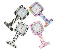 VILLCASE Reloj de Bolsillo de Enfermera de Silicona Pin de Broche Resistente al Desgaste Diseño Colgante Práctico Pack de 4 Unidades para Uso Médico Profesional