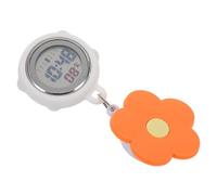 VILLCASE Reloj Digital Clip para Enfermeras Diseño Alegre Flor Naranja, Pantalla Luminosa, Ligero y Resistente para Tareas Clínicas y Procedimientos Médicos