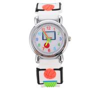 VILLCASE Reloj Infantil 3D Diseño de Baloncesto para Reloj Dibujos Animados Resistente al Agua para Uso Diario Ligero y Cómodo Color Blanco Adecuado para Aprender a Leer la Hora y