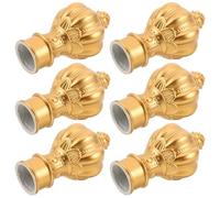 VILLCASE Remates para Barra de Cortina Cabezal Perla, 6 Piezas Dorado