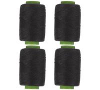 VILLCASE Rollo de 4 Hilos de Coser de Poliéster Negro, 300 Unidades por Carrete, Hilo de Coser para Pelucas y Acolchado Alta Resistencia Pelusa