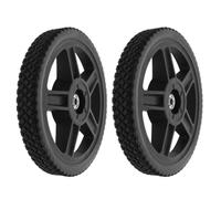 VILLCASE Ruedas para Cortacésped Pvc Pp 2 Piezas Ruedas de Soporte para Desbrozadora 295mm Orificio de Rodamiento 12,7mm Negras, para Cortacéspedes Manuales y Carros de Jardín