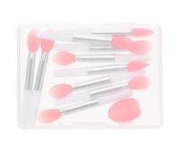 VILLCASE Set de 10 Pinceles Exfoliantes y Aplicadores de Labios de Silicona Semitransparente Roja Cepillo Cosmético Compacto para Mascarilla y Bálsamo Labial Práctico y Portátil para