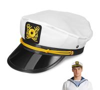 VILLCASE Sombrero de Capitán de Poliéster Unisex Visera Ajustable para Fiesta Cosplay y Halloween Gorra de Capitán para Navegación y Disfraz Marítimo
